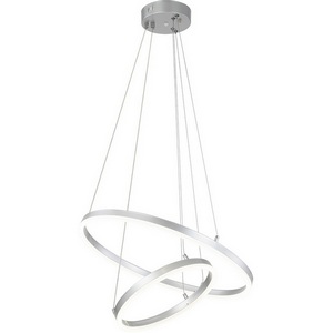 Люстра led подвесная с пультом (+ночной режим) Escada Void 10254/2LED 66W Silver APP (Умный дом)