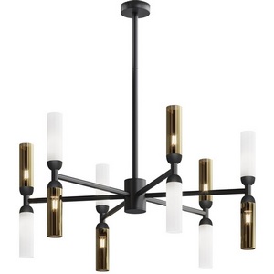Потолочная люстра с черной арматурой на штанге Maytoni Memory MOD177PL-12G